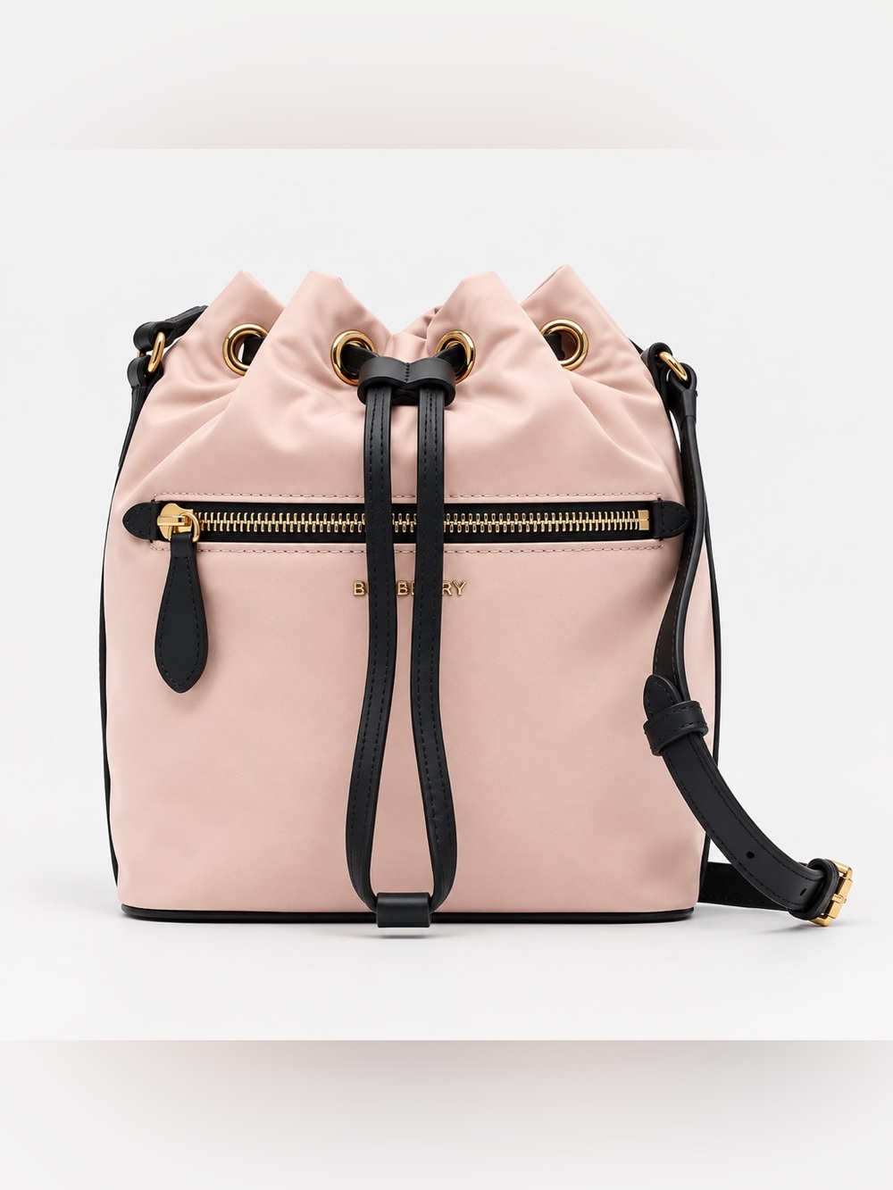 Sale ends 9/27 Burberry Drawstring Bucket Bag with Gold Hardware New pink